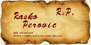 Raško Perović vizit kartica